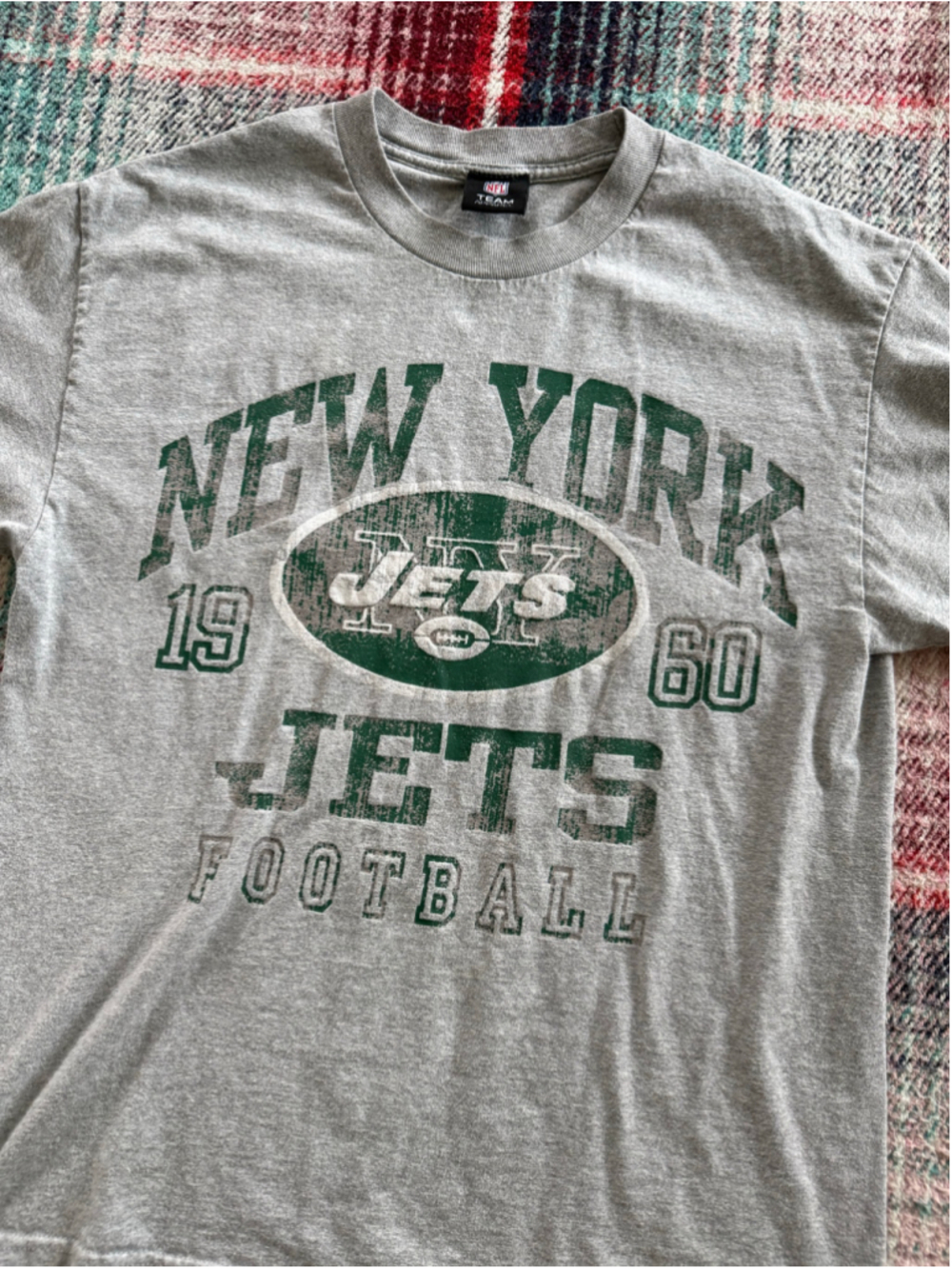 Vintage NFL New York Jets Gray Graphic T-Shirt L